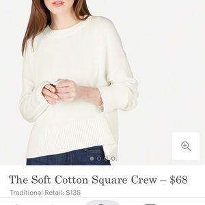 Everlane - Soft cotton square crew sweater - bone